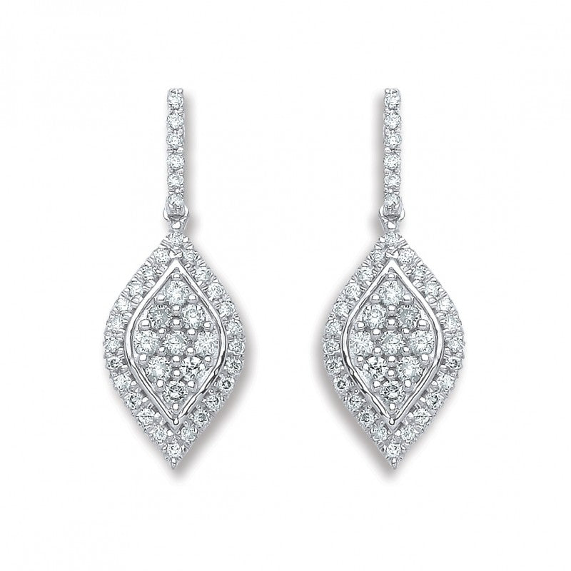 18k White Gold 0.50ct Diamond Drop Earrings