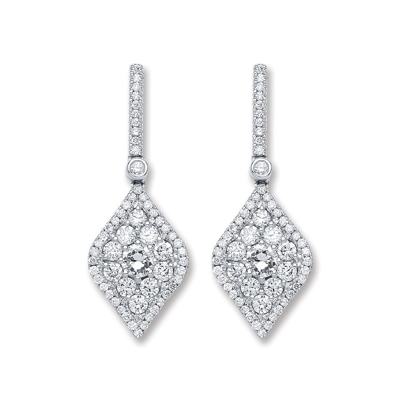 18k White Gold 1.50ct diamond Drop Earrings