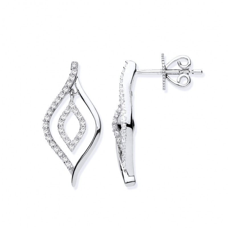 9k White Gold 0.25ct diamond Drop Earrings