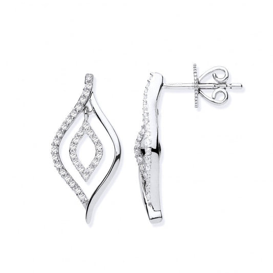 9k White Gold 0.25ct diamond Drop Earrings