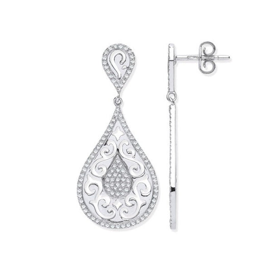 9k White Gold 0.50ct diamond Drop Earrings