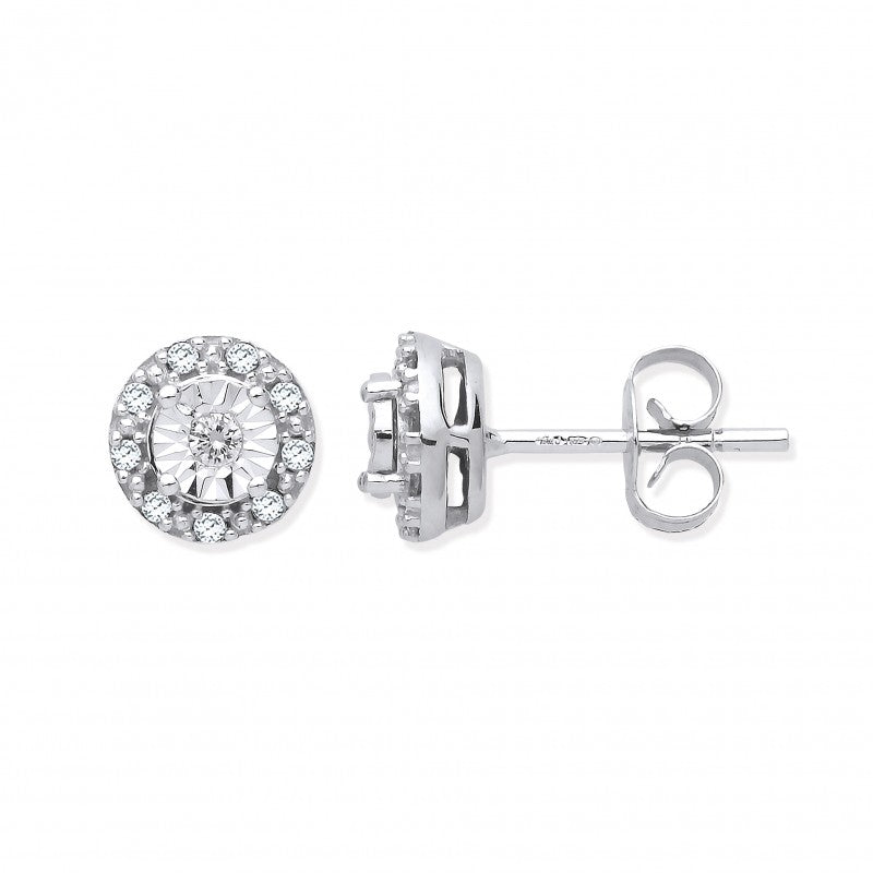 9k White Gold 0.13ct diamond Stud Earrings