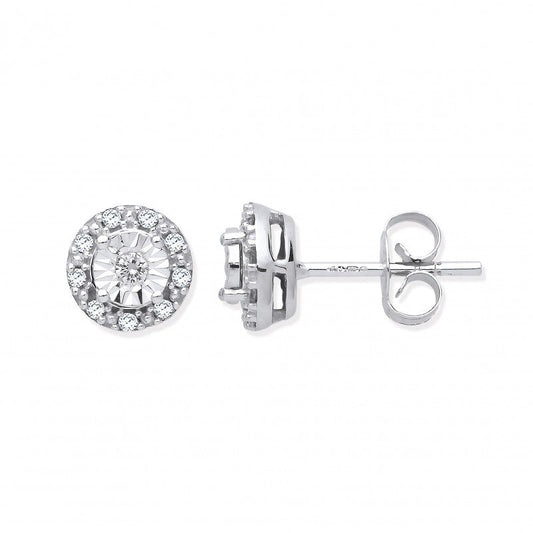 9k White Gold 0.13ct diamond Stud Earrings