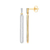 9k Yellow Gold Long Loop Drop 0.25ct Diamond Earrings