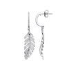 9k White Gold Feather Drop 0.40ct Diamond Earrings