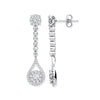 18k White Gold 1.00ct Diamond Pear Shape Design Drop Earring.