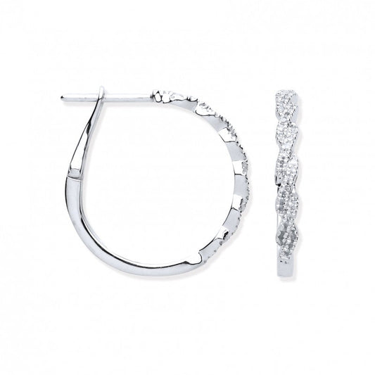9k White Gold 0.20ct Twist Hoop Earrings