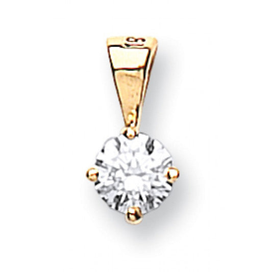 18k Yellow Gold 0.15ct Claw Set Diamond Pendant