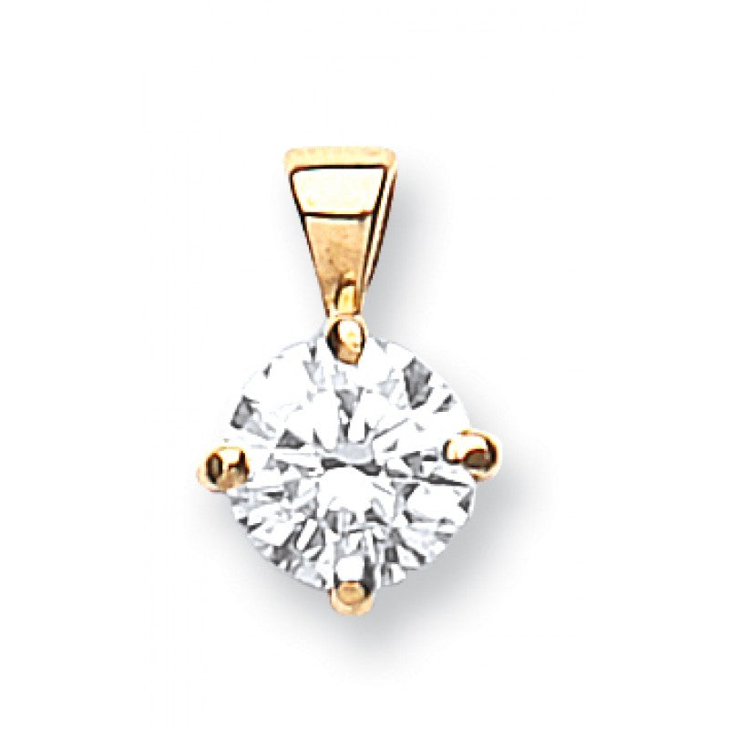 18k Yellow Gold 0.50ct Claw Set Diamond Pendant