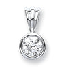 18k White Gold 0.25ct Rubover Set Diamond Pendant
