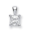 18k White Gold 0.50ct Princess Cut Diamond Pendant