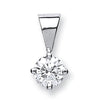 18k White Gold 0.50ct Claw Set Diamond Pendant