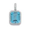 9k White Gold 0.38ct Diamond & 7.50ct Blue Topaz Pendant