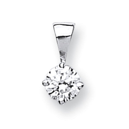 18k White Gold 0.15ct Claw Set Diamond Pendant