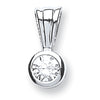 18k White Gold 0.15ct Rubover Set Diamond Pendant