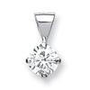 18k White Gold 0.35ct Claw Set Diamond Pendant