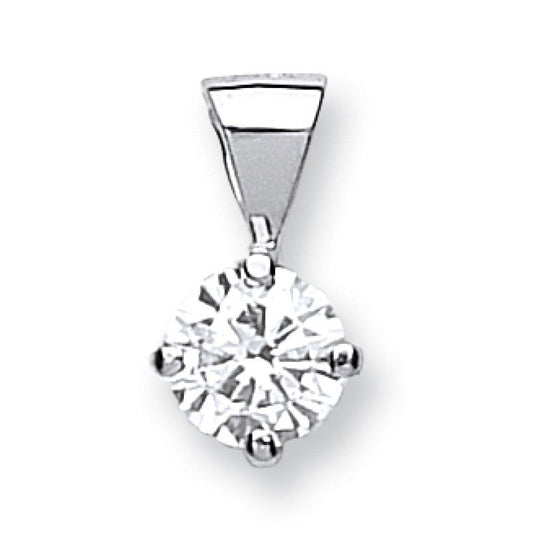 18k White Gold 0.35ct Claw Set Diamond Pendant