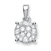 18k White Gold 0.50ct Diamond Cluster Pendant