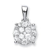 18k White Gold 0.75ct Diamond Cluster Pendant