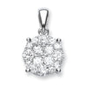 18k White Gold 1.00ct Diamond Cluster Pendant