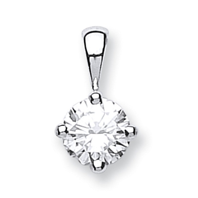 Floating Solitaire Pendant in 18K White Gold
