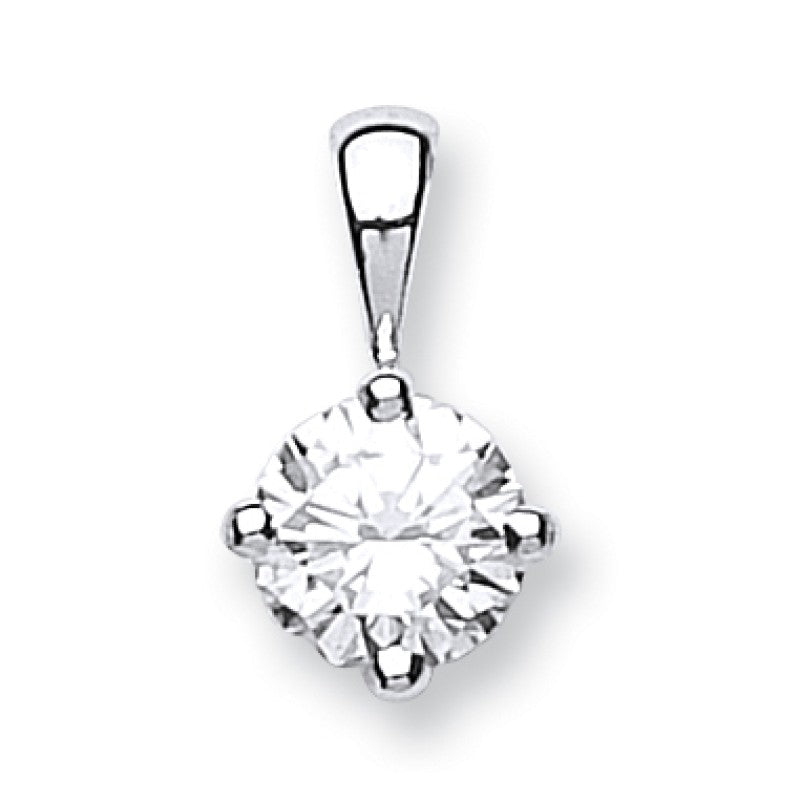 18k White Gold 0.70ct Diamond Solitaire Pendant