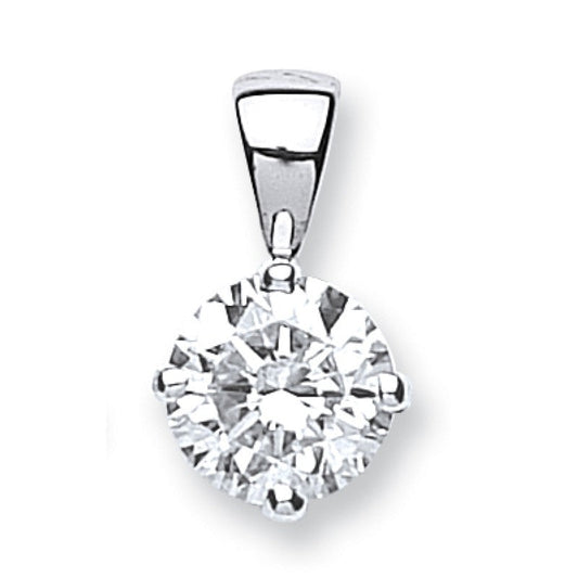 18k White Gold 1.00ct Solitaire Pendant
