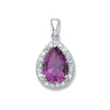 9k White Gold 0.20ct Diamond 1.75ct amthy.pear Shape Pendant
