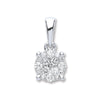 18k White Gold 0.25ct Diamond Cluster Pendant