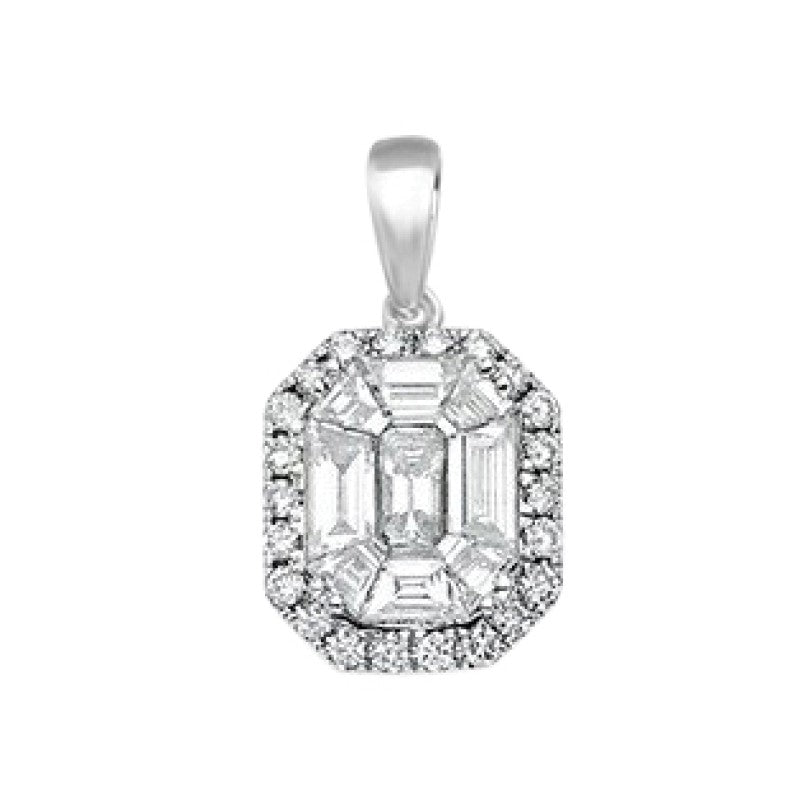 18k White Gold 1.00ct Diamond Drop Pendant