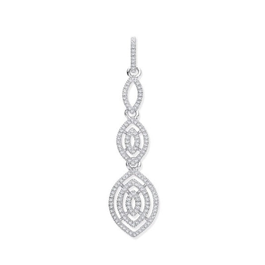 9k White Gold Drop 0.25ct Diamond Pendant