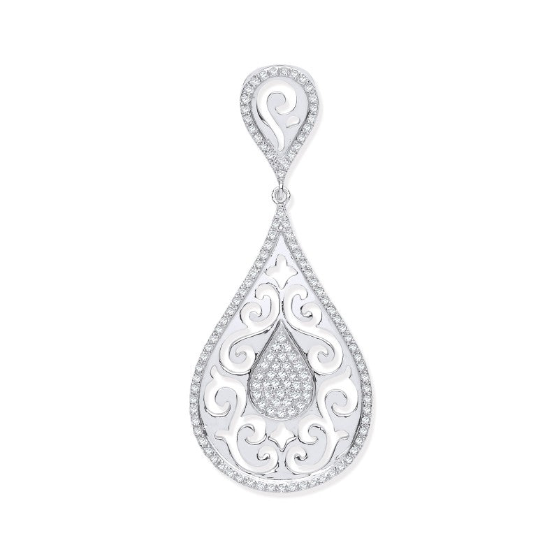 9k White Gold 0.25ct Pear Shaped Diamond Pendant