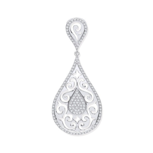 9k White Gold 0.25ct Pear Shaped Diamond Pendant
