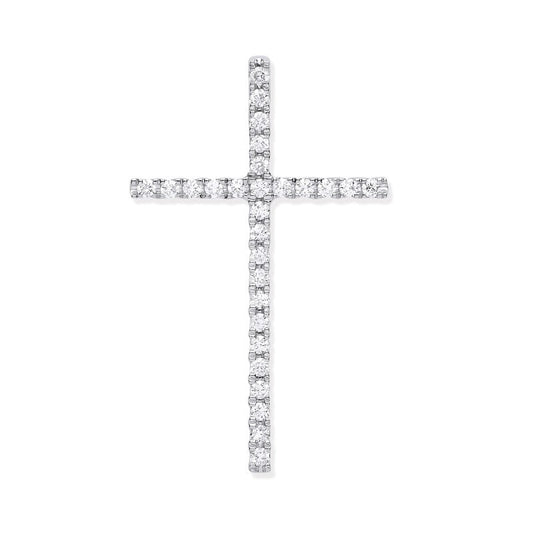 18k White Gold 0.35ct Diamond Set Cross