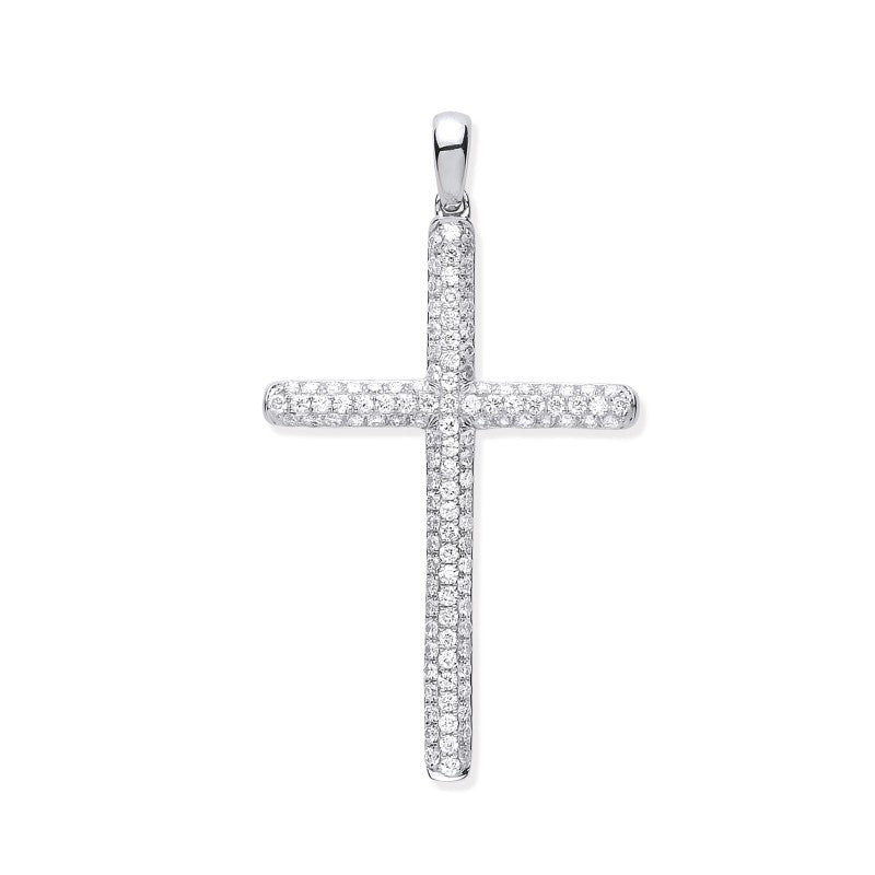 18k White Gold 0.45ct Diamond Set Cross