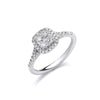18k White Gold 0.55ct Halo Ring