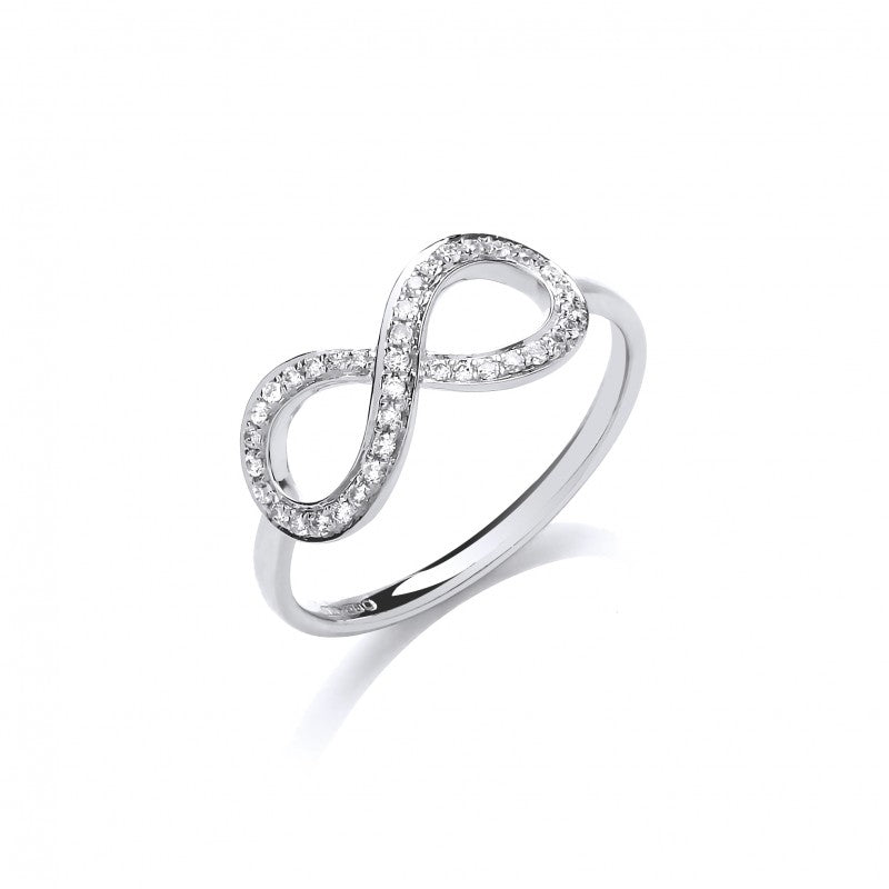 9k White Gold 0.13ct Infinity Dress Ring