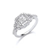 18k White Gold 0.50ct Square Halo Ring
