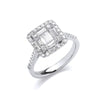 18k White Gold 1.00ct Square Halo Style Ring