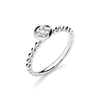 9k White Gold 0.10ct Fancy Beaded Shank Ring
