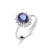 18k White Gold 0.35ct Diamond & 1.40ct Sapphire Ring