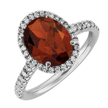 Garnet Halo Ring