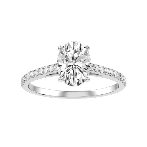 Oval Lab-grown Diamond Bridal Ring — down