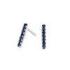 Blue Sapphire Bar Stud Earrings