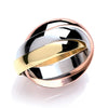 Russian Wedding Band – 4mm Yellow White & Rose Gold