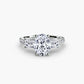 Three-Stone Ring with Pavé Band 4