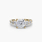 Five Stone Ring with Pavé Band
