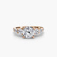 Five Stone Ring with Pavé Band