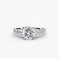 Five Stone Ring with Pavé Band