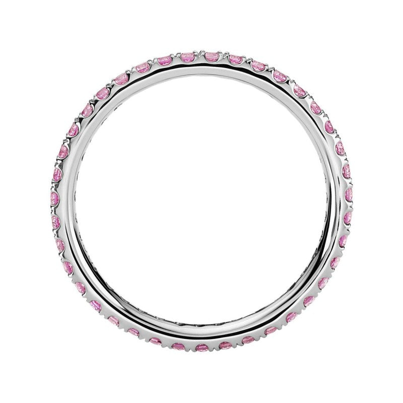 18k White Gold Pink Sapphire Eternity Ring